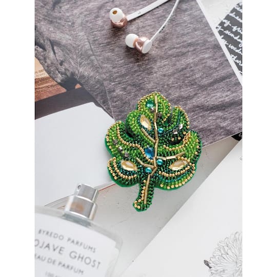 Abris Art Decoration Monstera Leaf Bead Embroidery Kit